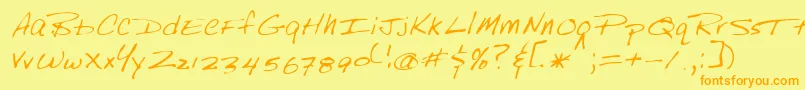 Lehn249 Font – Orange Fonts on Yellow Background