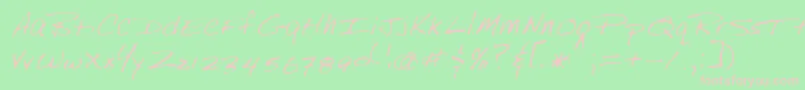 Lehn249 Font – Pink Fonts on Green Background