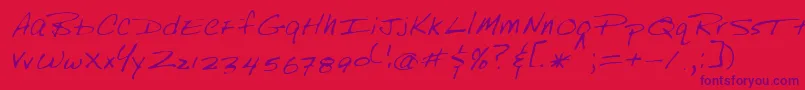 Lehn249 Font – Purple Fonts on Red Background