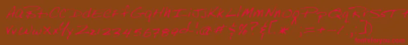 Lehn249 Font – Red Fonts on Brown Background