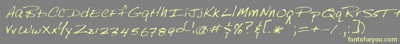 Lehn249 Font – Yellow Fonts on Gray Background