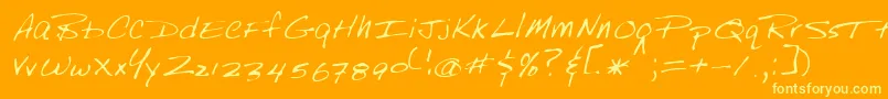 Lehn249 Font – Yellow Fonts on Orange Background