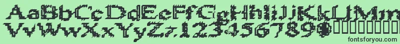 フォントHeats586 – 緑の背景に黒い文字