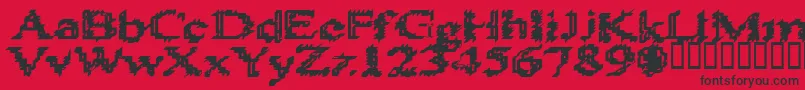 Heats586 Font – Black Fonts on Red Background