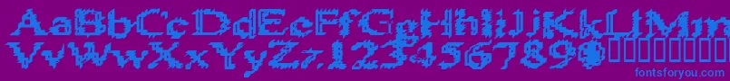 フォントHeats586 – 紫色の背景に青い文字