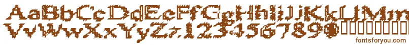 フォントHeats586 – 白い背景に茶色のフォント