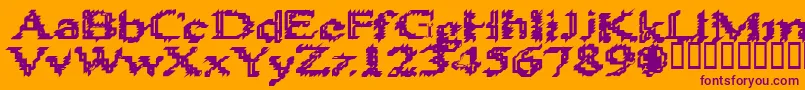 Heats586 Font – Purple Fonts on Orange Background