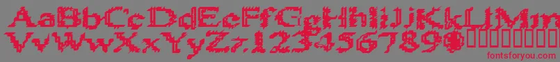 フォントHeats586 – 赤い文字の灰色の背景