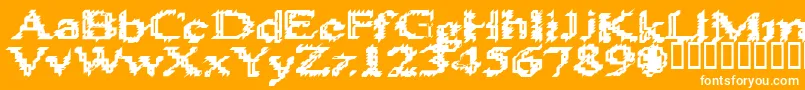 Heats586 Font – White Fonts on Orange Background