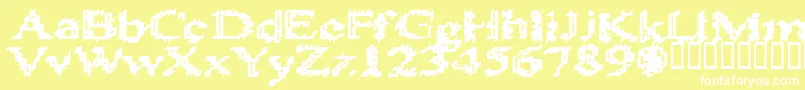 Heats586 Font – White Fonts on Yellow Background