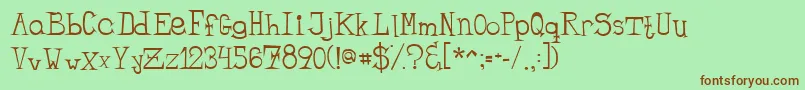 BanditRegular Font – Brown Fonts on Green Background