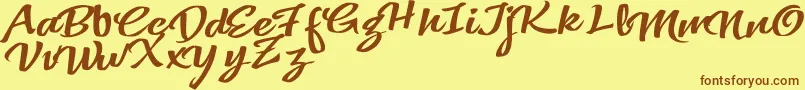 VtksColoredSoul3 Font – Brown Fonts on Yellow Background