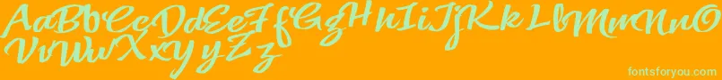 VtksColoredSoul3-Schriftart – Grüne Schriften auf orangefarbenem Hintergrund