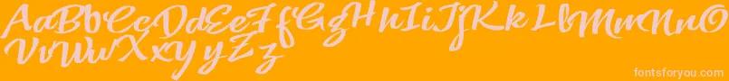 VtksColoredSoul3-Schriftart – Rosa Schriften auf orangefarbenem Hintergrund