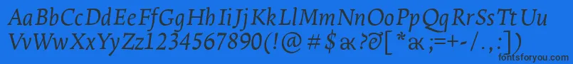 LeksaproItalic Font – Black Fonts on Blue Background