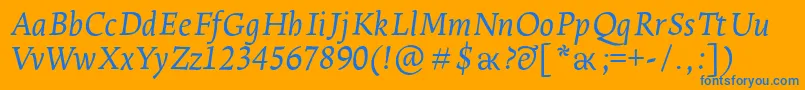 LeksaproItalic Font – Blue Fonts on Orange Background