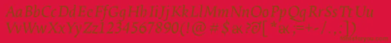 LeksaproItalic Font – Brown Fonts on Red Background