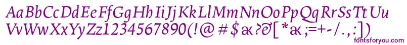 LeksaproItalic Font – Purple Fonts on White Background