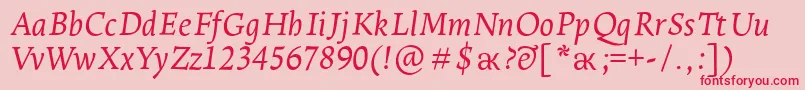 LeksaproItalic Font – Red Fonts on Pink Background