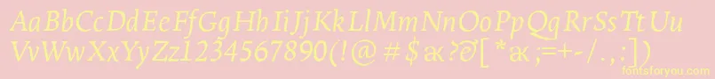 LeksaproItalic Font – Yellow Fonts on Pink Background