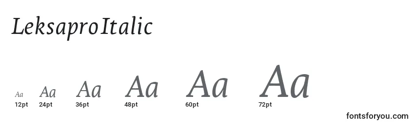 Размеры шрифта LeksaproItalic