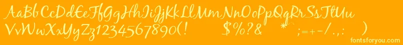 Blackjar Font – Yellow Fonts on Orange Background