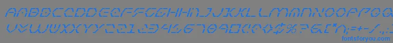 フォントZetasentryi – 灰色の背景に青い文字