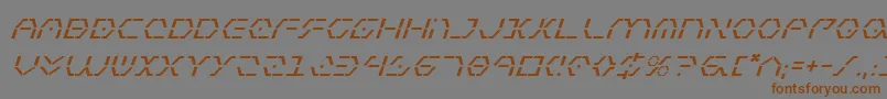 フォントZetasentryi – 茶色の文字が灰色の背景にあります。