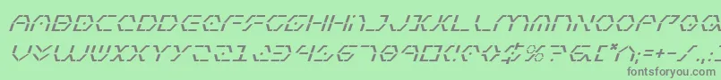 フォントZetasentryi – 緑の背景に灰色の文字