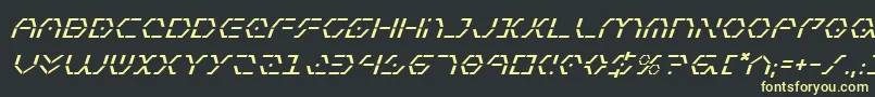 フォントZetasentryi – 黒い背景に黄色の文字