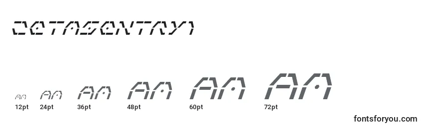 Größen der Schriftart Zetasentryi