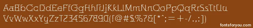 Шрифт OdysseeItcTtLight – белые шрифты на коричневом фоне