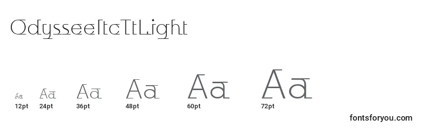 OdysseeItcTtLight Font Sizes