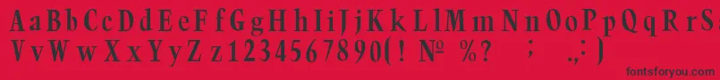 フォントTrumpc – 赤い背景に黒い文字