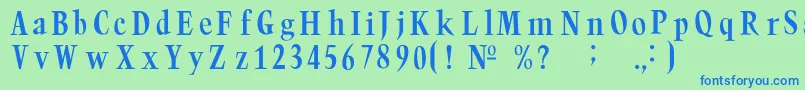 Trumpc Font – Blue Fonts on Green Background
