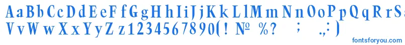 フォントTrumpc – 白い背景に青い文字