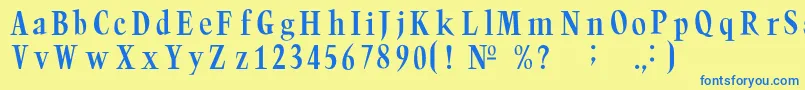 Trumpc Font – Blue Fonts on Yellow Background