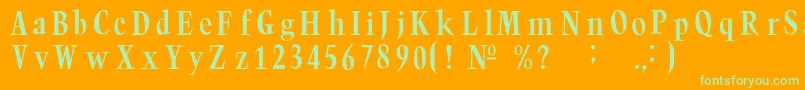 Trumpc Font – Green Fonts on Orange Background