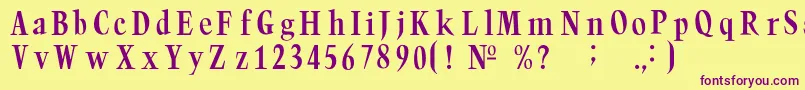 Trumpc Font – Purple Fonts on Yellow Background