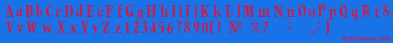 Trumpc Font – Red Fonts on Blue Background