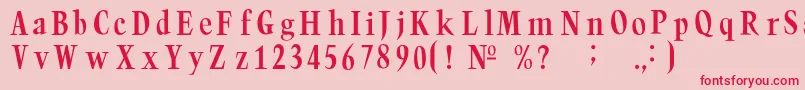 フォントTrumpc – ピンクの背景に赤い文字