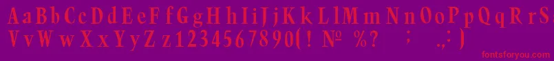 フォントTrumpc – 紫の背景に赤い文字