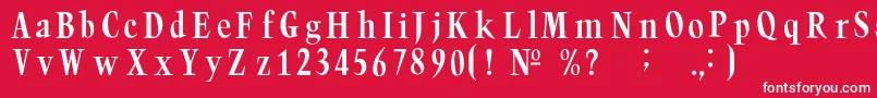 フォントTrumpc – 赤い背景に白い文字