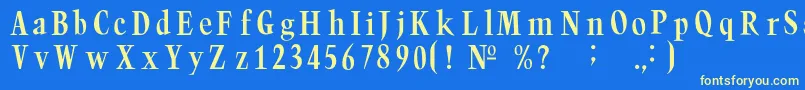 フォントTrumpc – 黄色の文字、青い背景