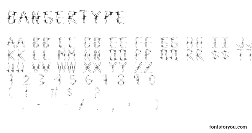DangerType-fontti – aakkoset, numerot, erikoismerkit