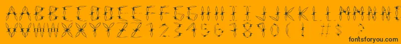 DangerType-fontti – mustat fontit oranssilla taustalla
