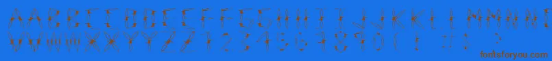 DangerType-fontti – ruskeat fontit sinisellä taustalla