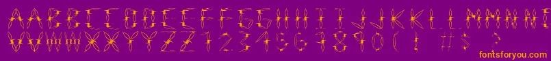 DangerType Font – Orange Fonts on Purple Background