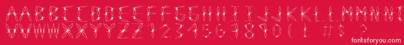 DangerType-Schriftart – Rosa Schriften auf rotem Hintergrund