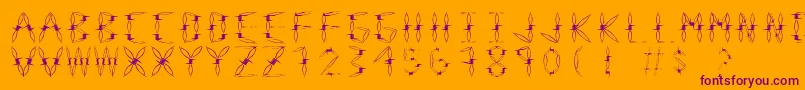 Fonte DangerType – fontes roxas em um fundo laranja